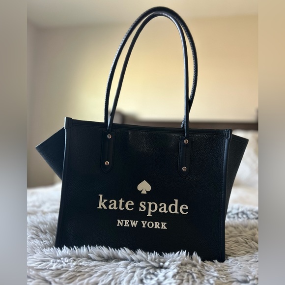 Kate spade large Ella tote pebbled black leather
